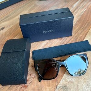 PRADA PR 19ZS 1AB5S0 Women's Butterfly Sunglasses - Tortoise / Brown